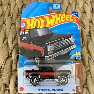 75 Chevy Blazer Custom 1975 Chevrolet Black Pickup Truck SUV New Hot Wheels 2025